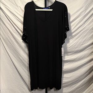 🌺NWT Apt. 9 Black Midi Dress with Pearl Accents (Bundled price-BIN2)